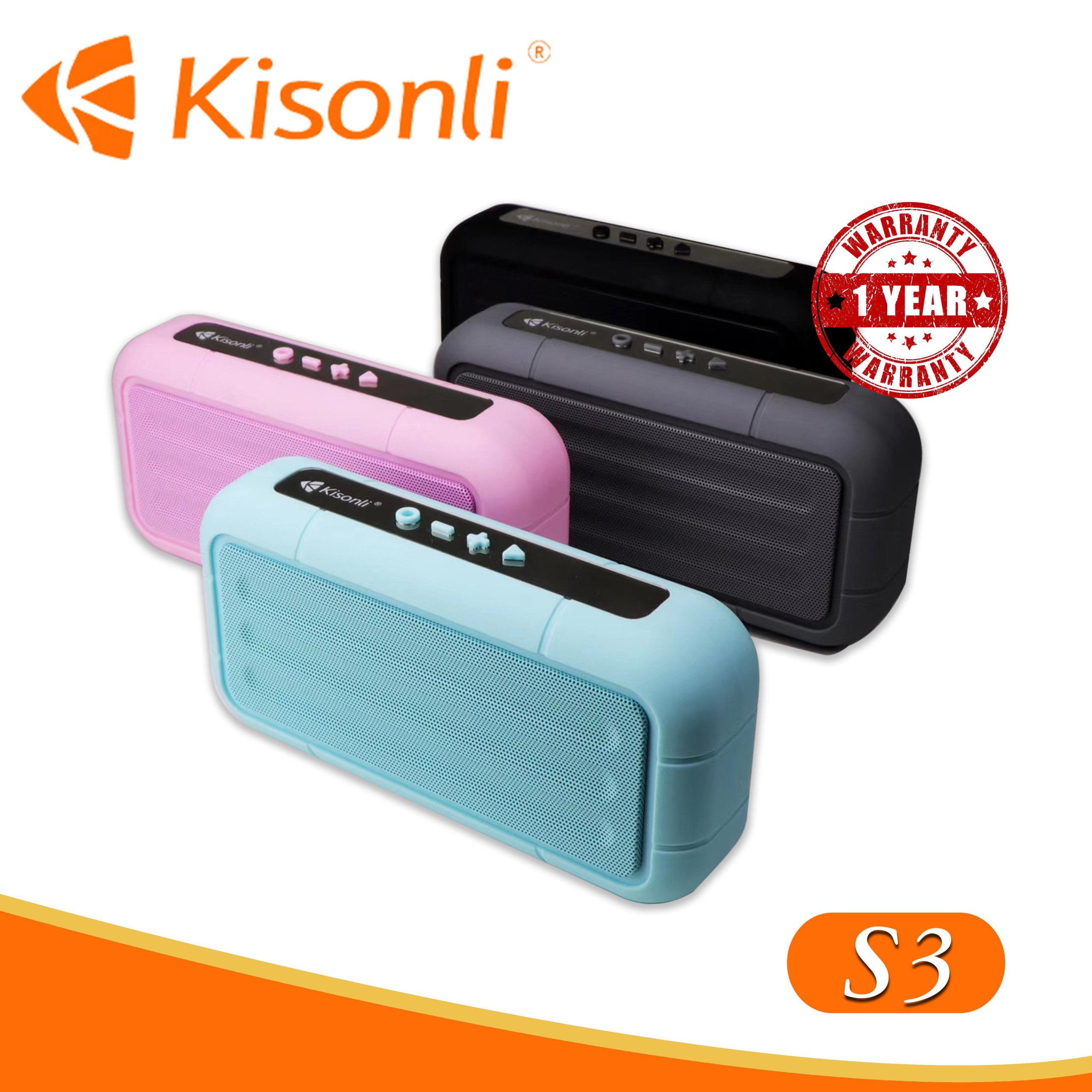 Loa Bluetooth Kisonli S3 Black/Green/Gray Chính hãng
