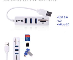 Hub USB 2.0 3 port (Đọc thẻ SD, MicroSD)