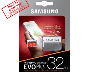 Thẻ nhớ MicroSD 32G SAMSUNG  EVO Plus Box Class10