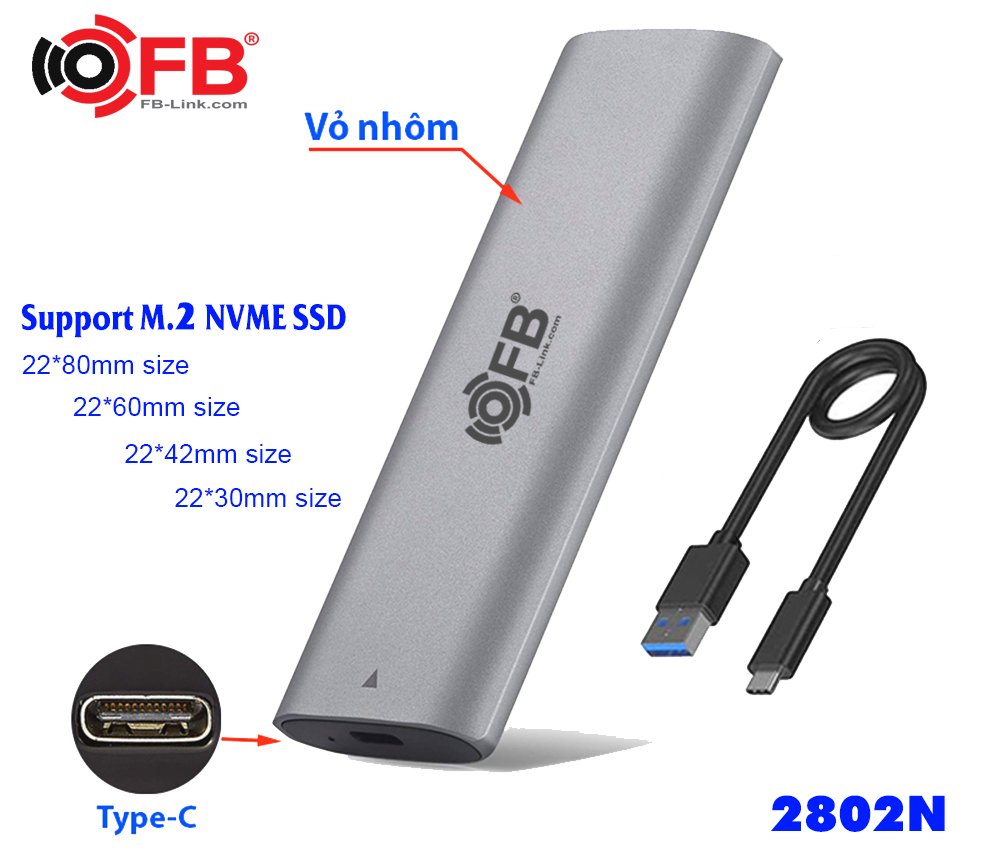 Box SSD M.2 PCIe/NVMe FB-LINK 2802N USB 3.0
