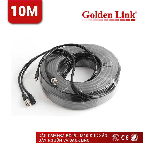 Cable Camera GOLDEN LINK BNC RG59+2C 10m - P/N RG59-M10