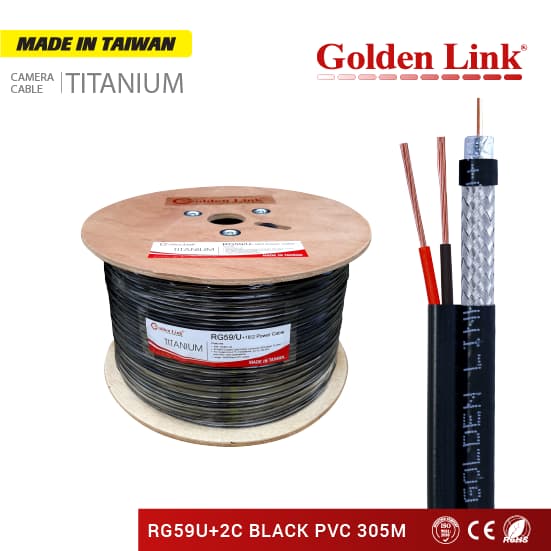 Cable Camera GOLDEN TAIWAN RG59/u+2c 305m có nguồn