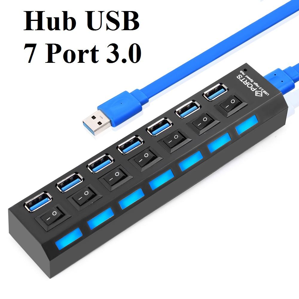 Hub USB 3.0 7 port Công tắc