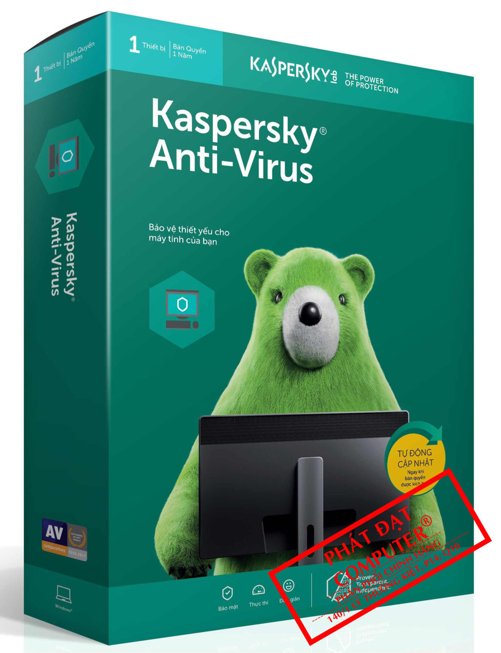 Bản quyền Kaspersky Antivirus 1PC/12T Box NTS