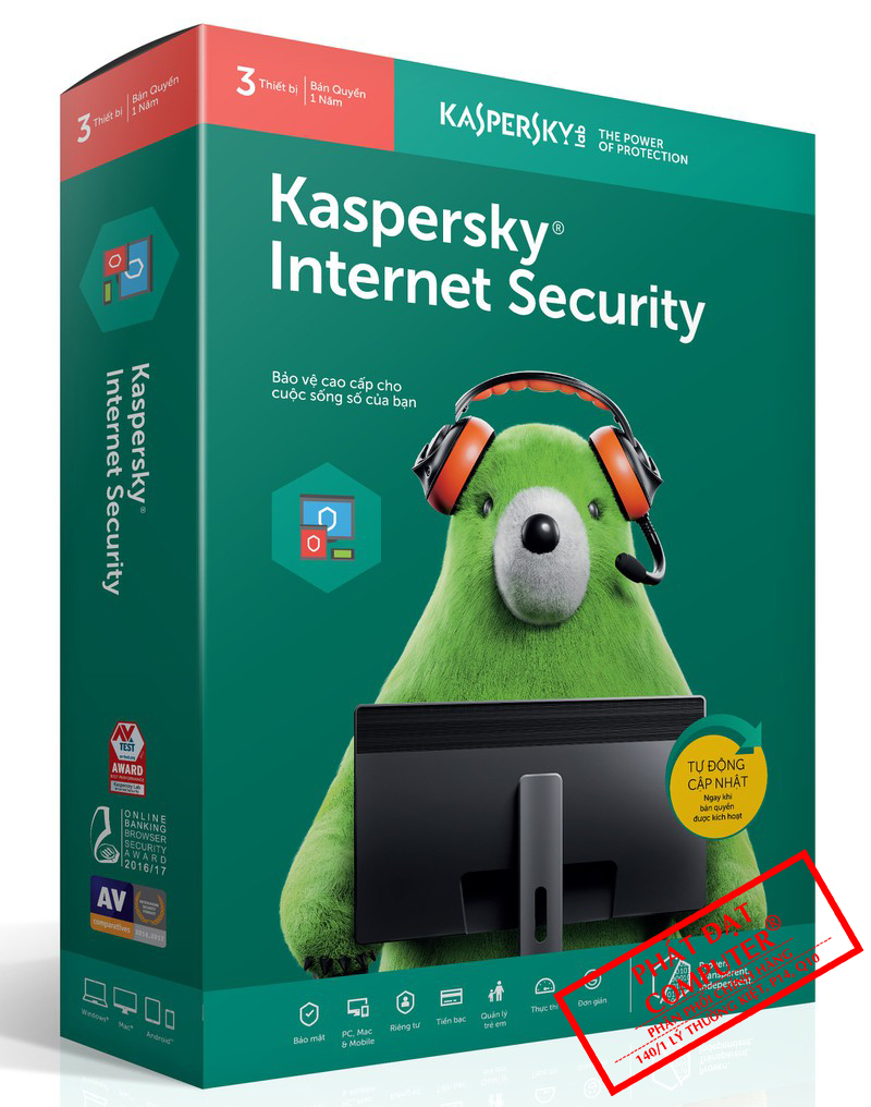 Bản quyền Kaspersky Internet Security 3PC/12T Box NTS