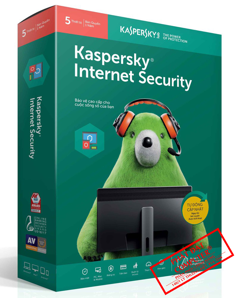 Bản quyền Kaspersky Internet Security 5PC/12T Box NTS