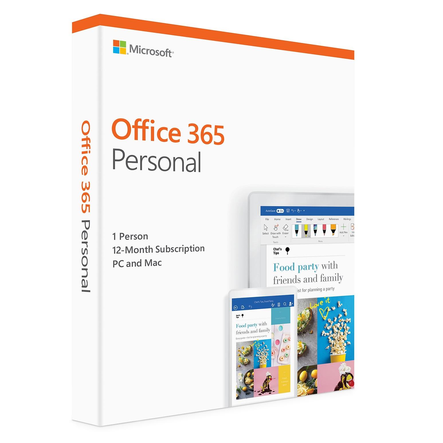 Office 365 Personal English APAC EM Subscr 1YR Medialess P4:QQ2-00807