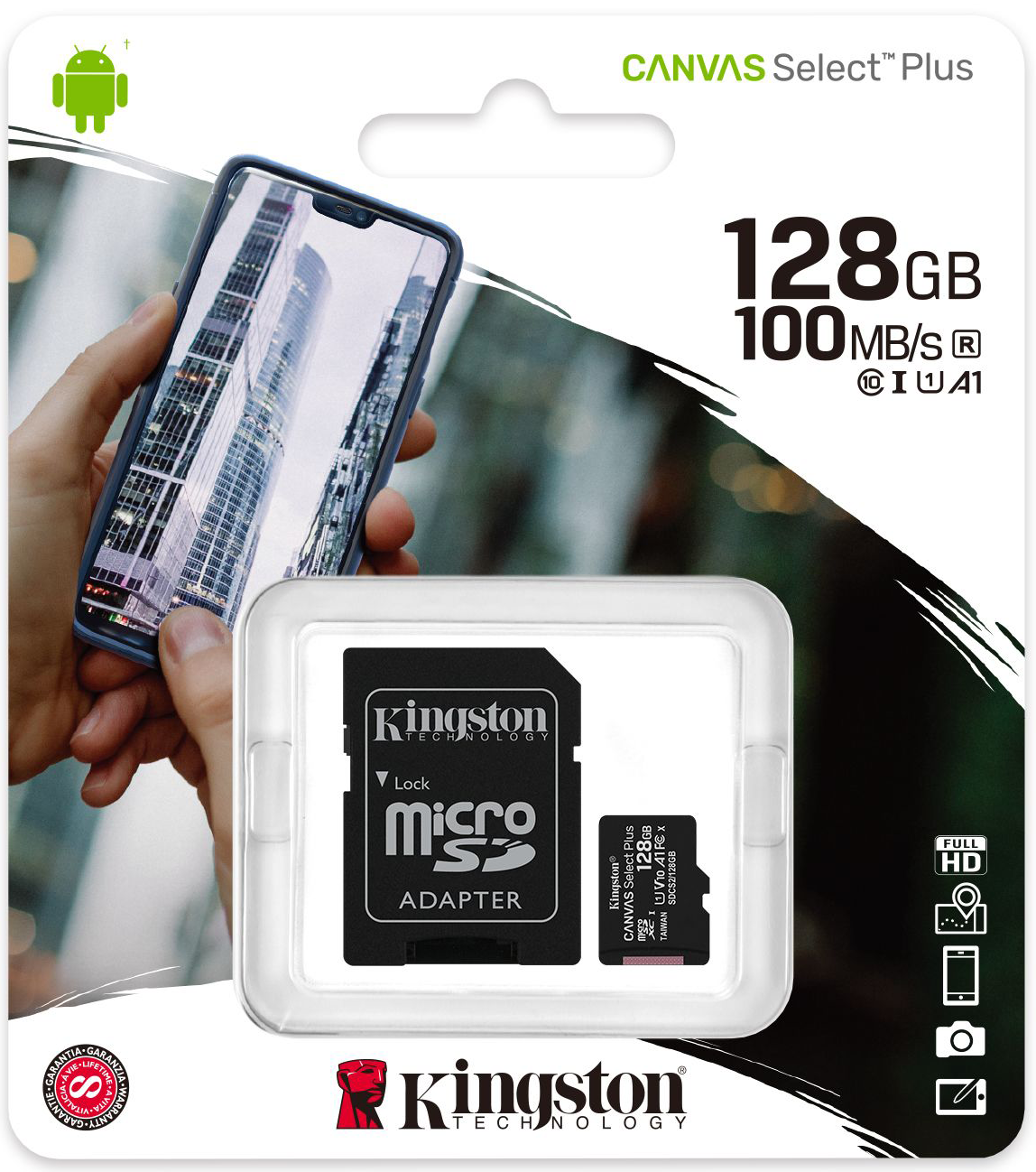 Thẻ nhớ MicroSD 128G KINGSTON Canvas Select 100R Box Class10 U1 100MB/s Chính hãng