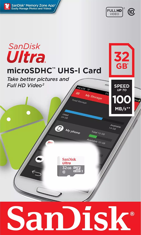 Thẻ nhớ MicroSD 32G SANDISK ULTRA SQUNR-032G-GN3MN Box Class10 100MB/s Chính hãng SPC