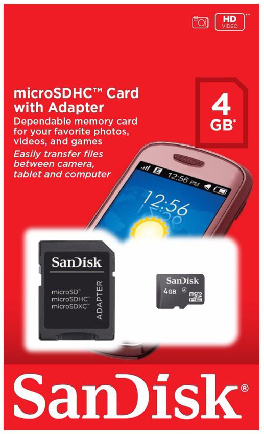 Thẻ nhớ MicroSD 4G SANDISK Box Class10