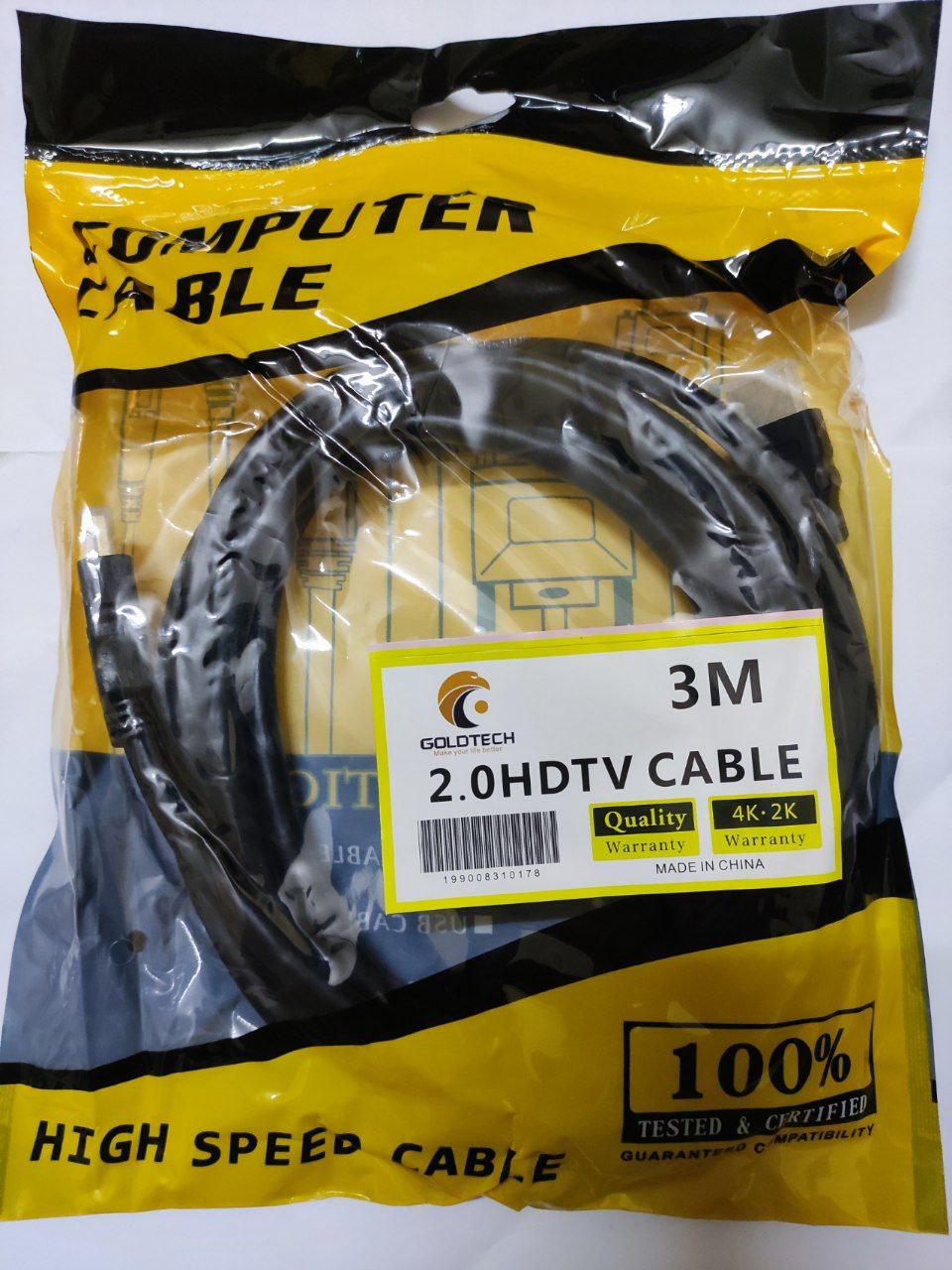 Cable HDMI 3m GOLDTECH 2K 4K