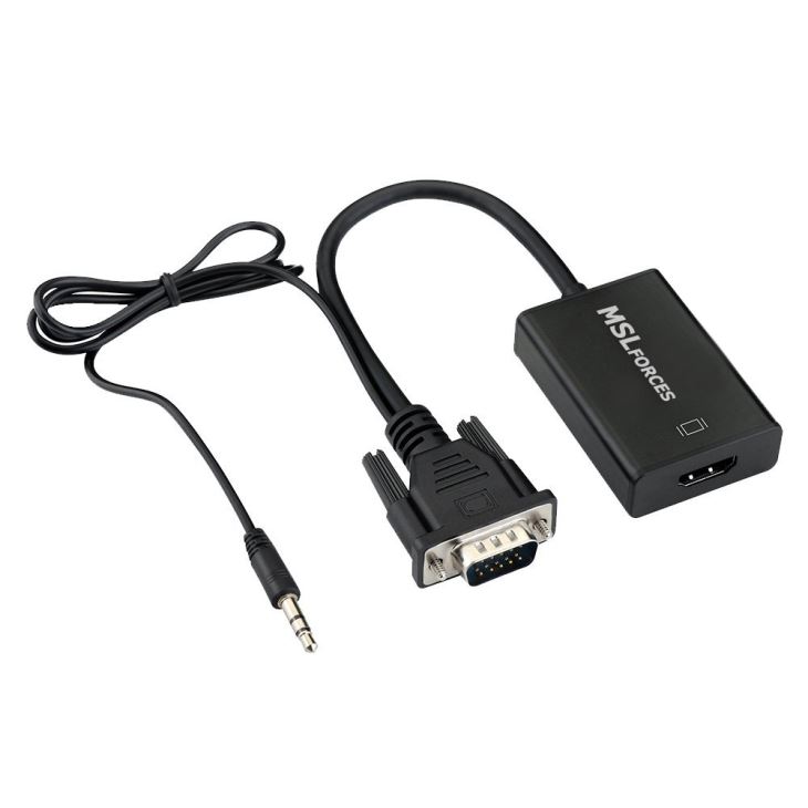 Cable chuyển VGA ra HDMI + Audio Box