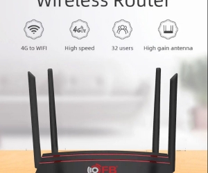 Router Wifi 4G LTE FB-Link AX146F (4 anten, chuyên dùng xe khách, 32 user, 4 LAN)