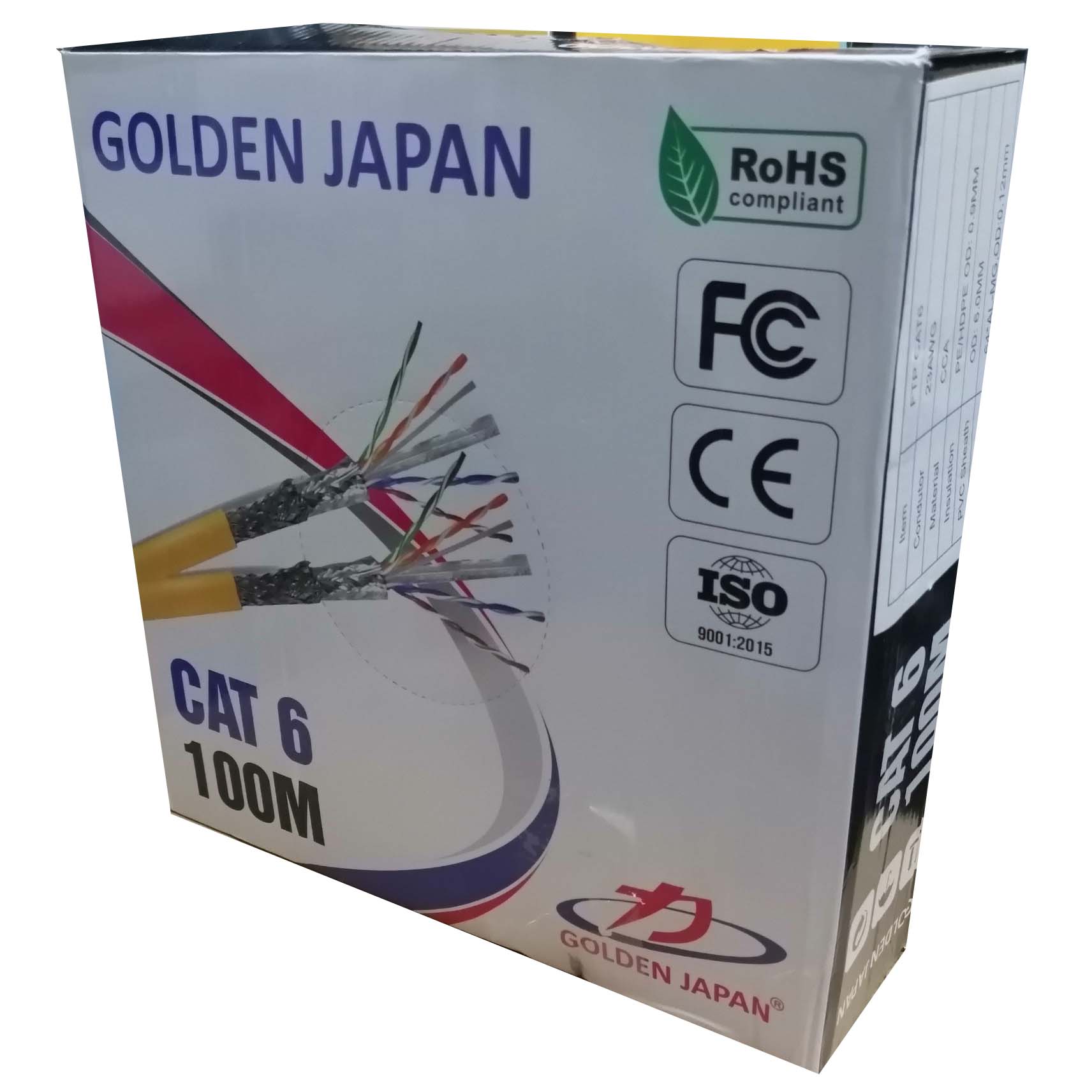 Cable LAN GOLDEN JAPAN FTP CAT6 100m Xanh dương