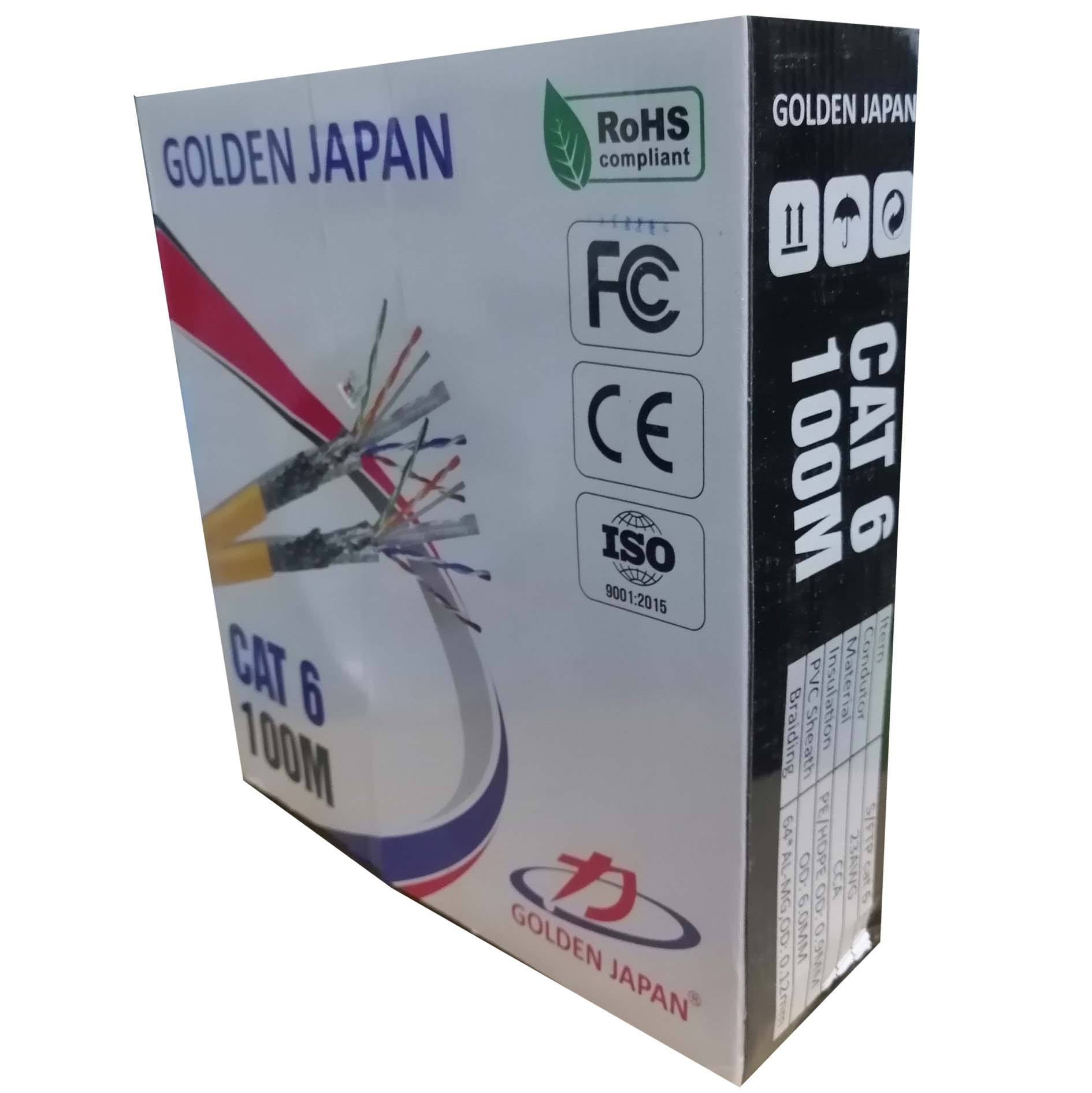 Cable LAN GOLDEN JAPAN SFTP CAT6 100m Vàng