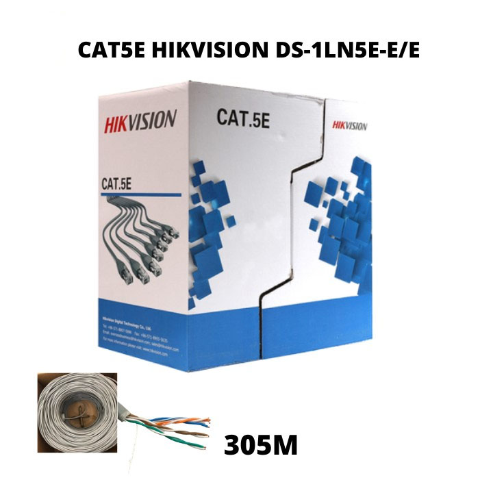 Cable LAN HIK DS-1LN5E-E/E UTP CAT5E 305m Xám