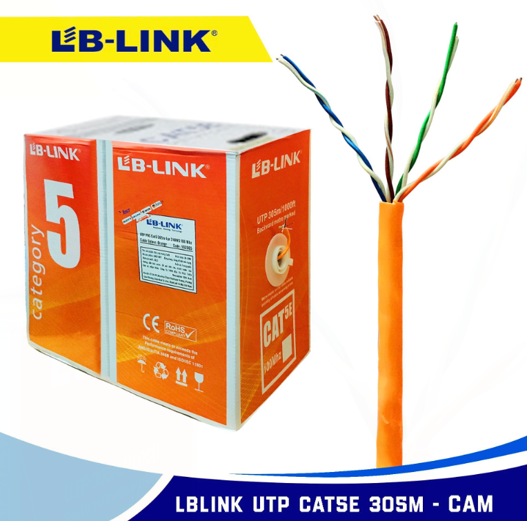 Cable LAN LBLINK UTP CAT5 305m Cam
