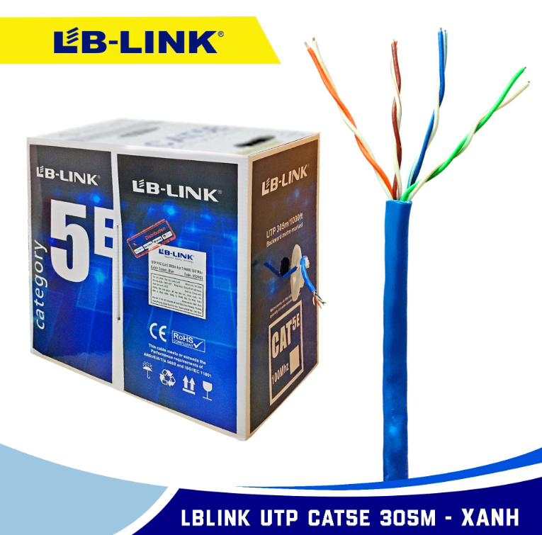 Cable LAN LBLINK UTP CAT5 305m Xanh dương