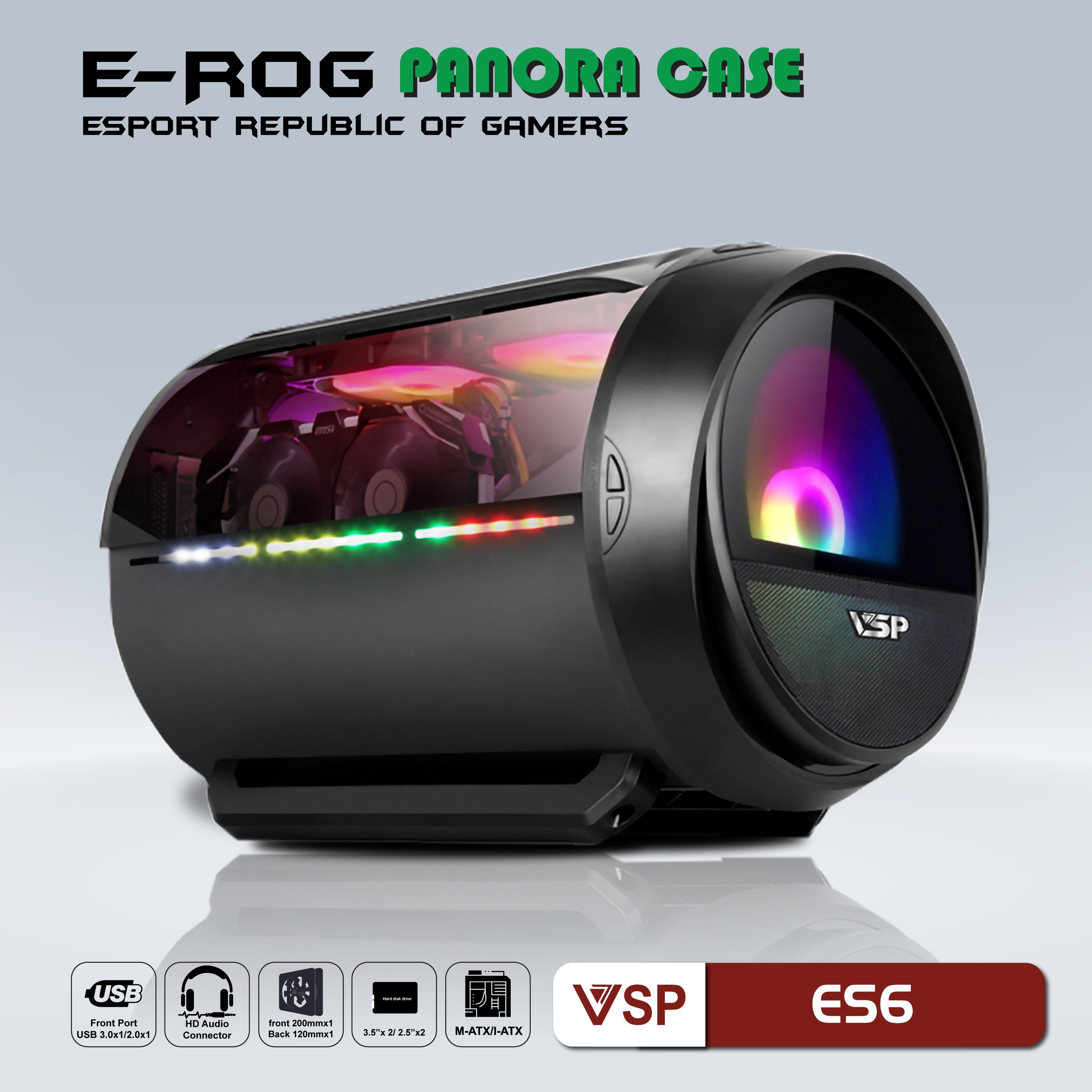 Case VSP E-ROG PANORA ES6 Gaming Black