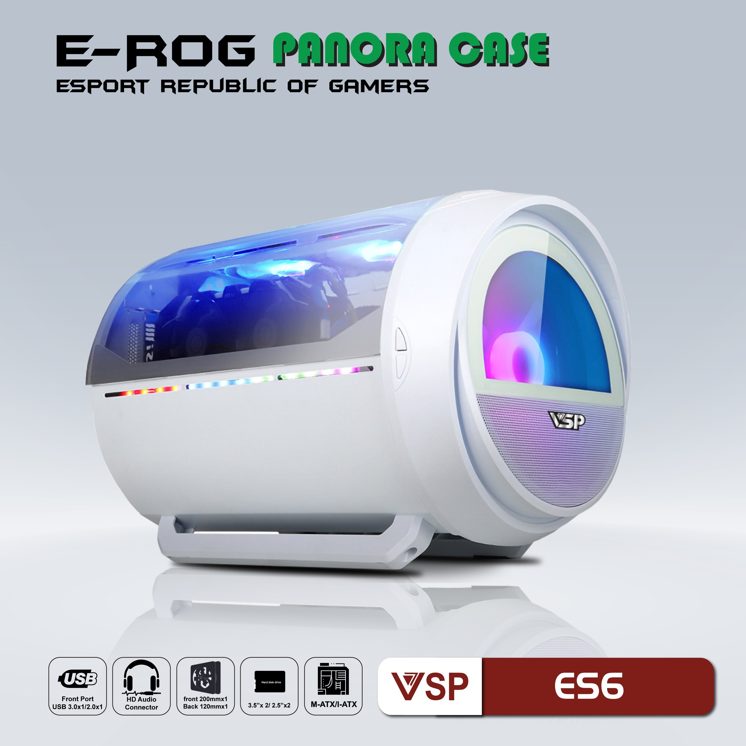 Case VSP E-ROG PANORA ES6 Gaming White