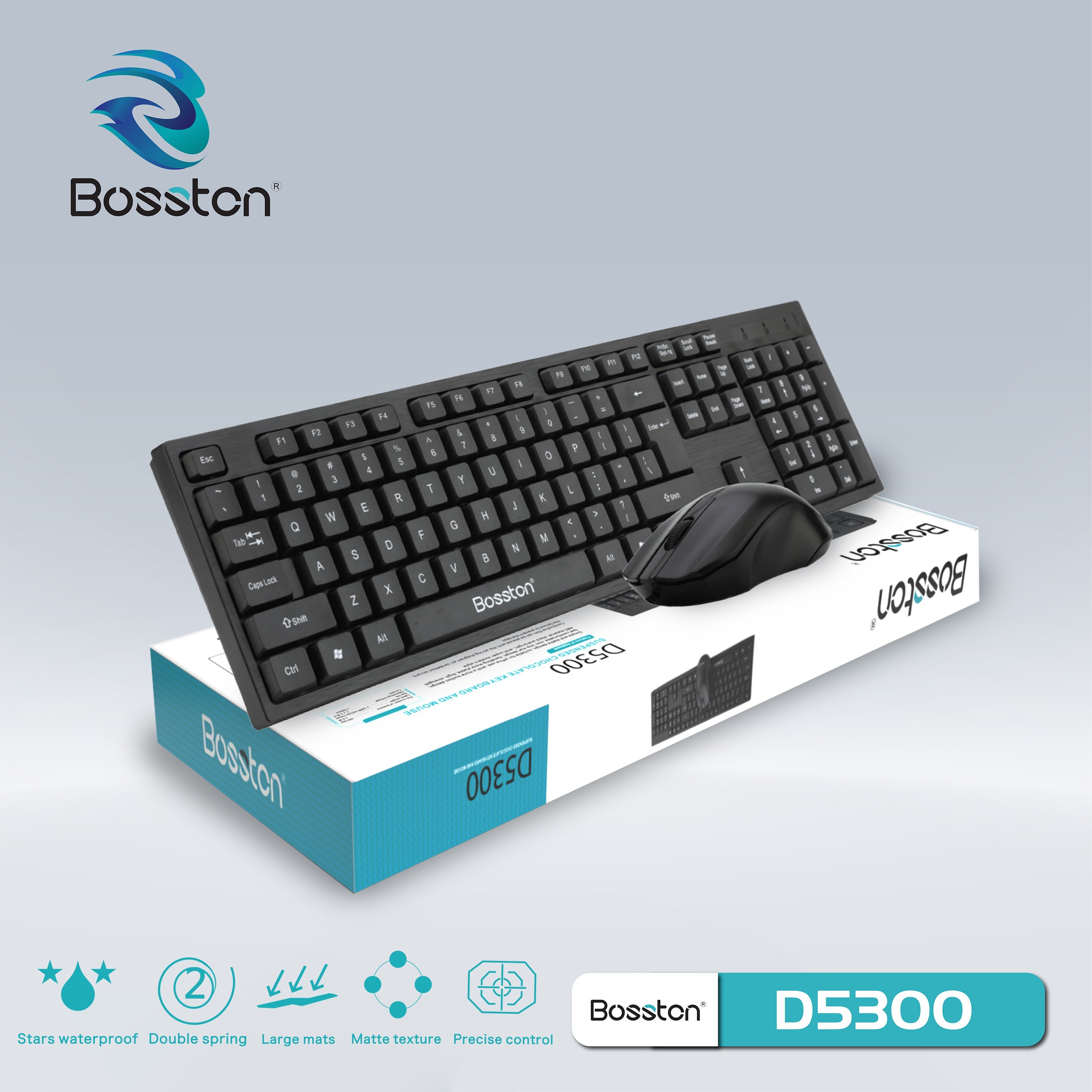 Combo Keyboard + Mouse BOSSTON D5300 Chính hãng