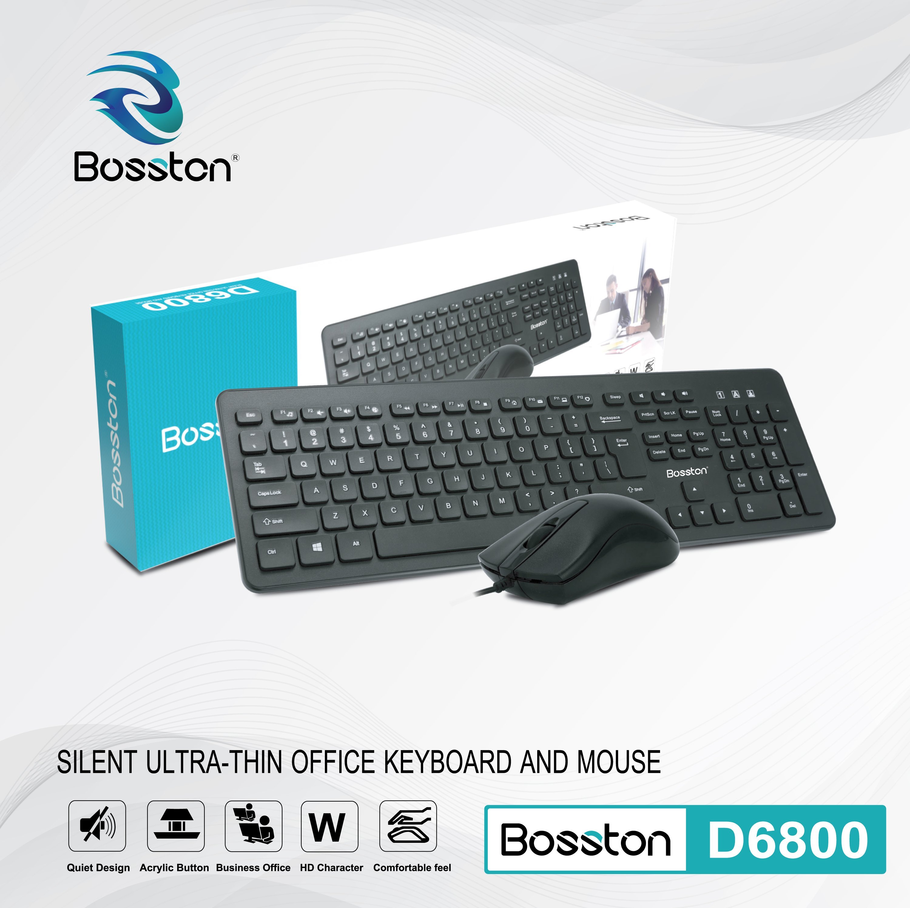 Combo Keyboard + Mouse BOSSTON D6800 Chính hãng
