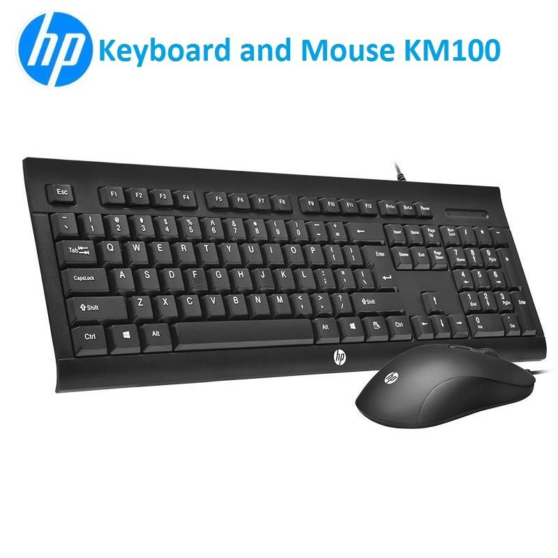 Combo Keyboard + Mouse HP KM100 Black USB Chính hãng