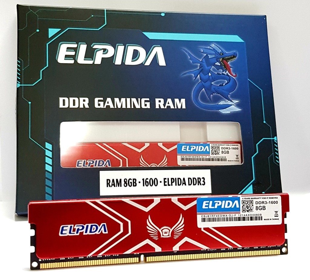 DDR3 PC 8G/1600 ELPIDA Tản nhiệt New Công ty