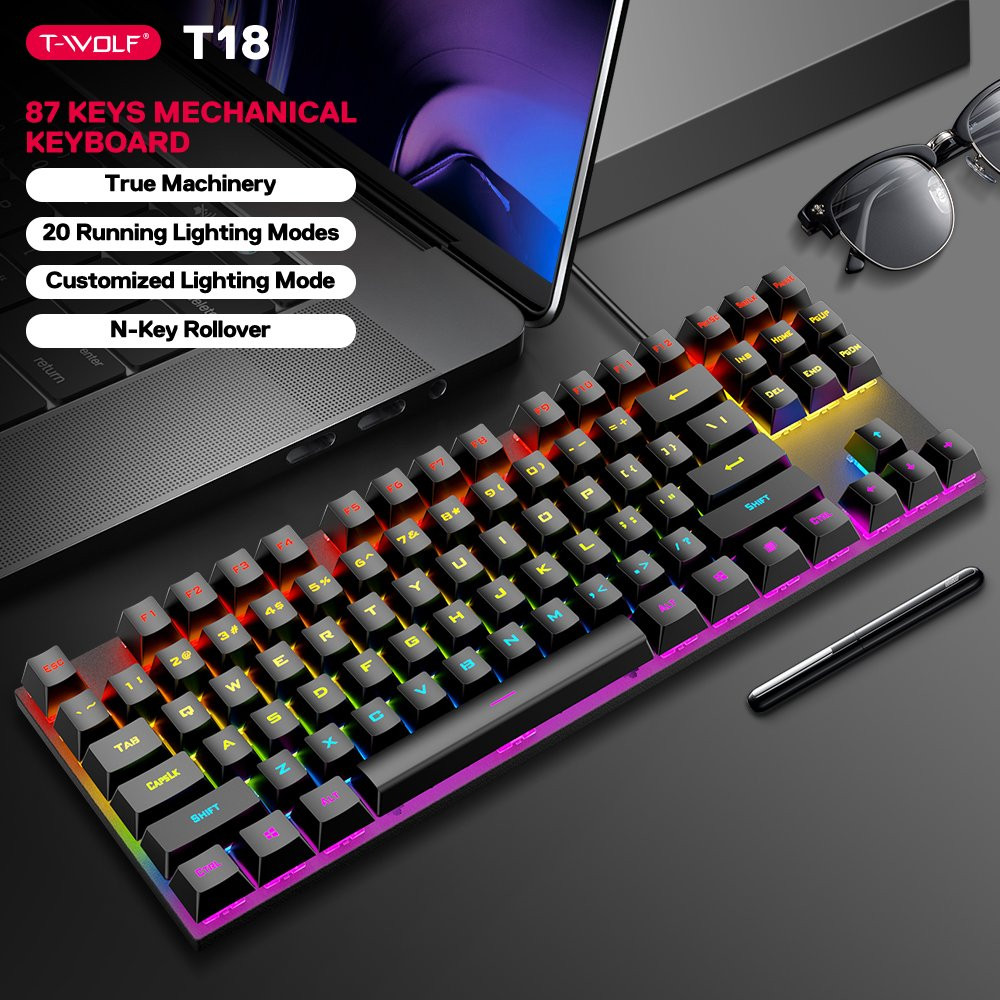 Keyboard T-WOLF T18 Black Chính hãng