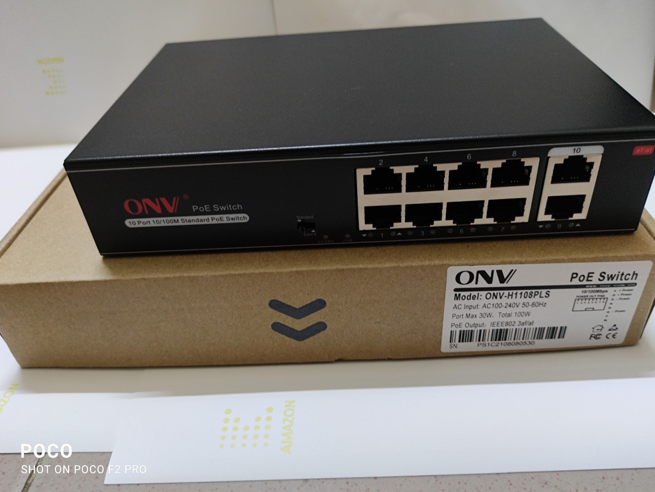 Switch POE ONV- H1108PLS 8P + 2 CỔNG UPLINK  10/100 Base-TX